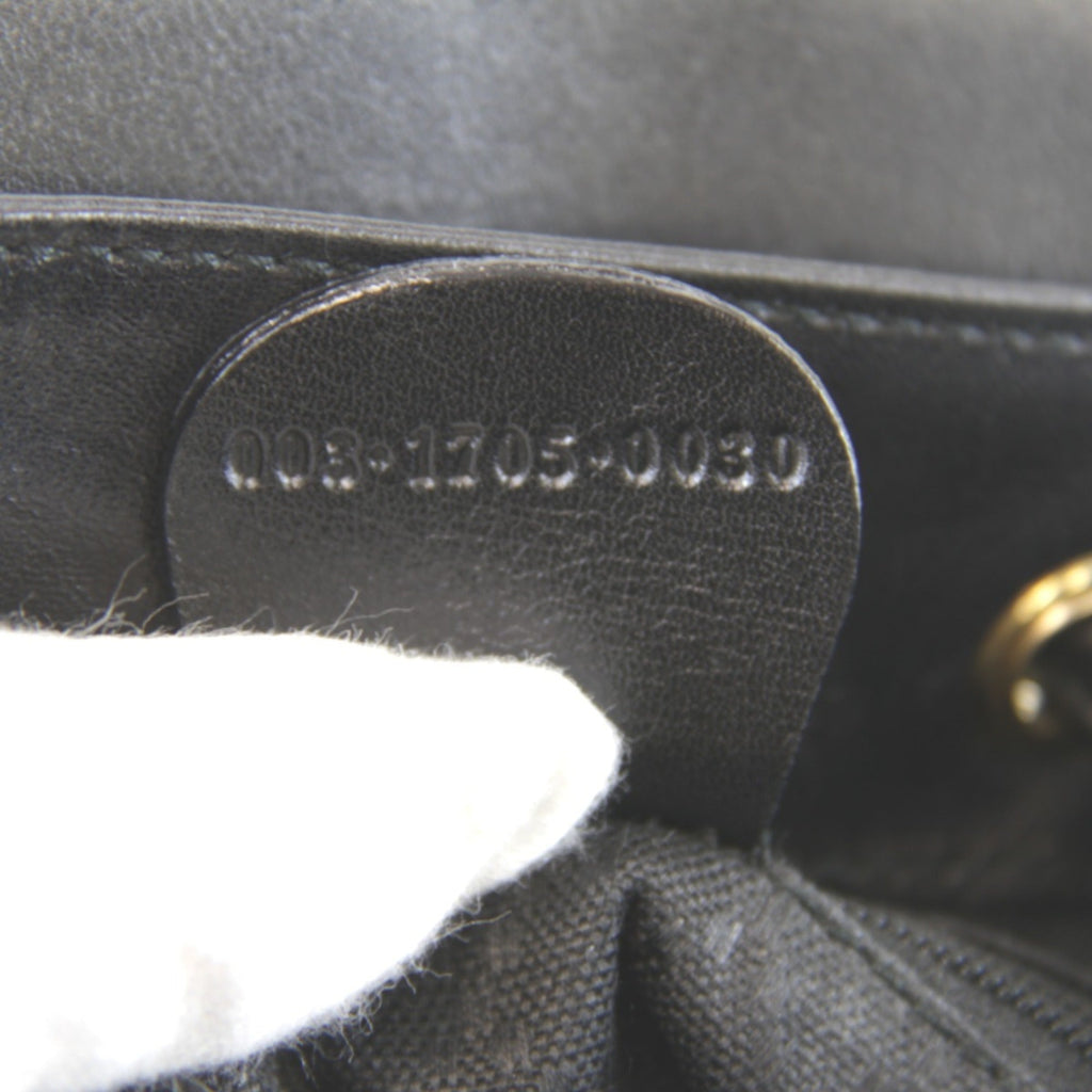 Gucci Black Bamboo Leather Backpack (Pre-Owned)