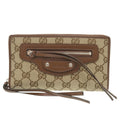 Gucci Beige Brown Gg Canvas Long Wallet (Bi-Fold) (Pre-Owned)