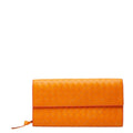 Bottega Veneta Orange Leather Long Wallet (Bi-Fold) (Pre-Owned)