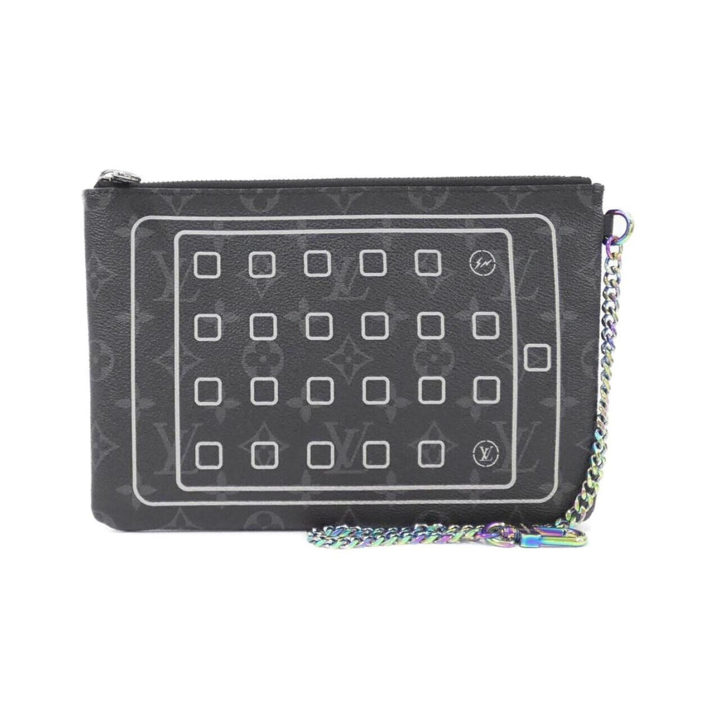 Louis Vuitton Black Coated Canvas Pouch (Pre-Owned)