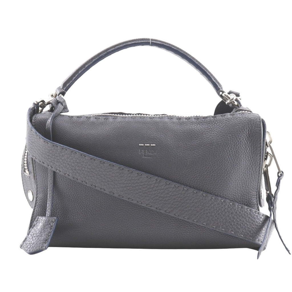 Fendi Gray Leather Handbag (Pre-Owned)