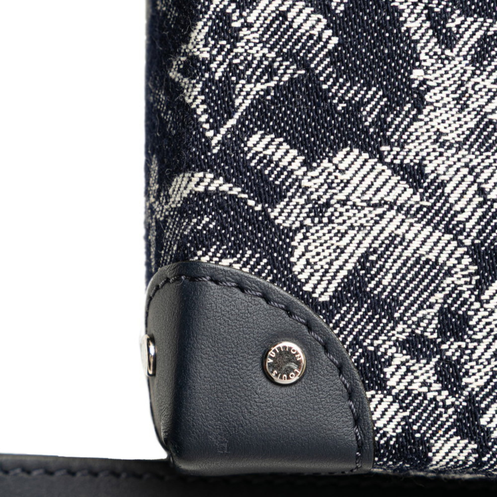 Louis Vuitton Navy Denim Leather Messenger Bag (Pre-Owned)