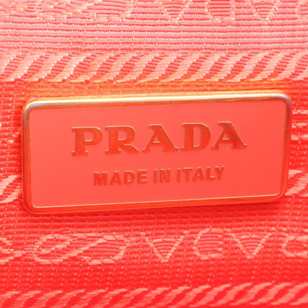Prada Multi-Color Nylon Leather Shoulder Bag Tote Bag (Pre-Owned)