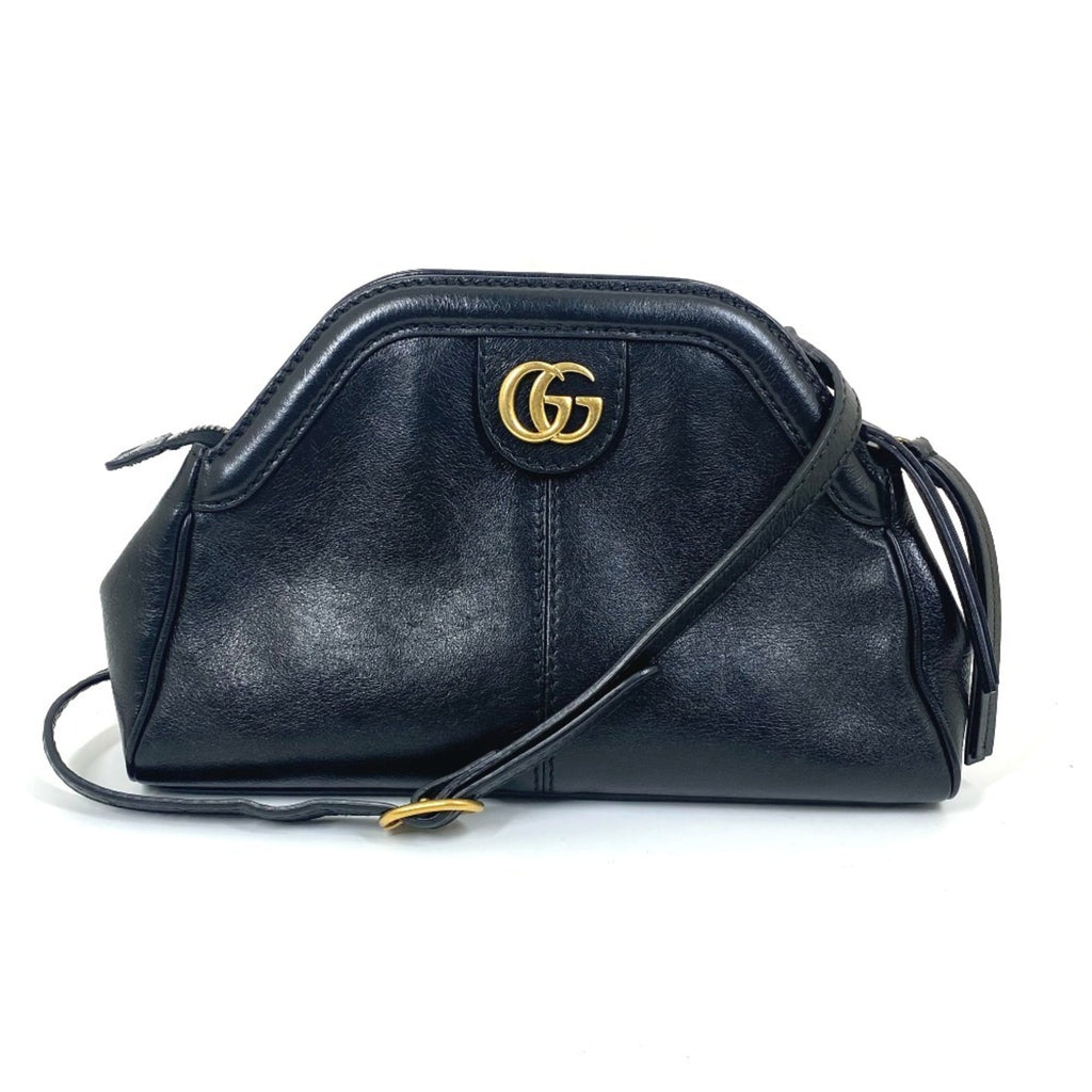 Gucci Black Leather Clutch Bag Shoulder Bag (Pre-Owned)