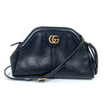 Gucci Black Leather Clutch Bag Shoulder Bag (Pre-Owned)