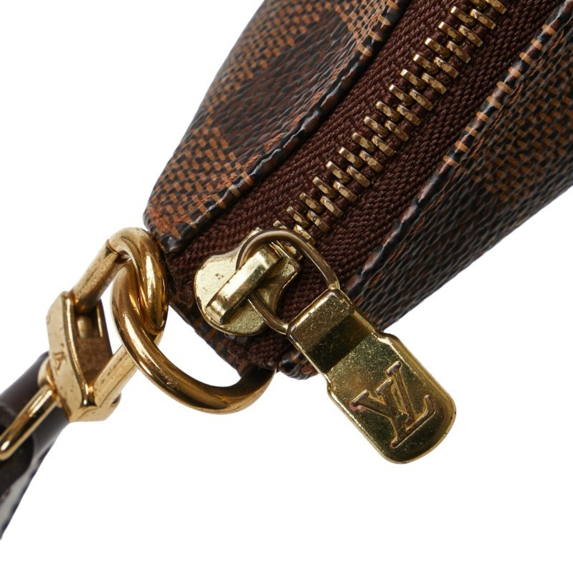 Louis Vuitton Brown Pvc Leather Handbag Pochette Pouch (Pre-Owned)