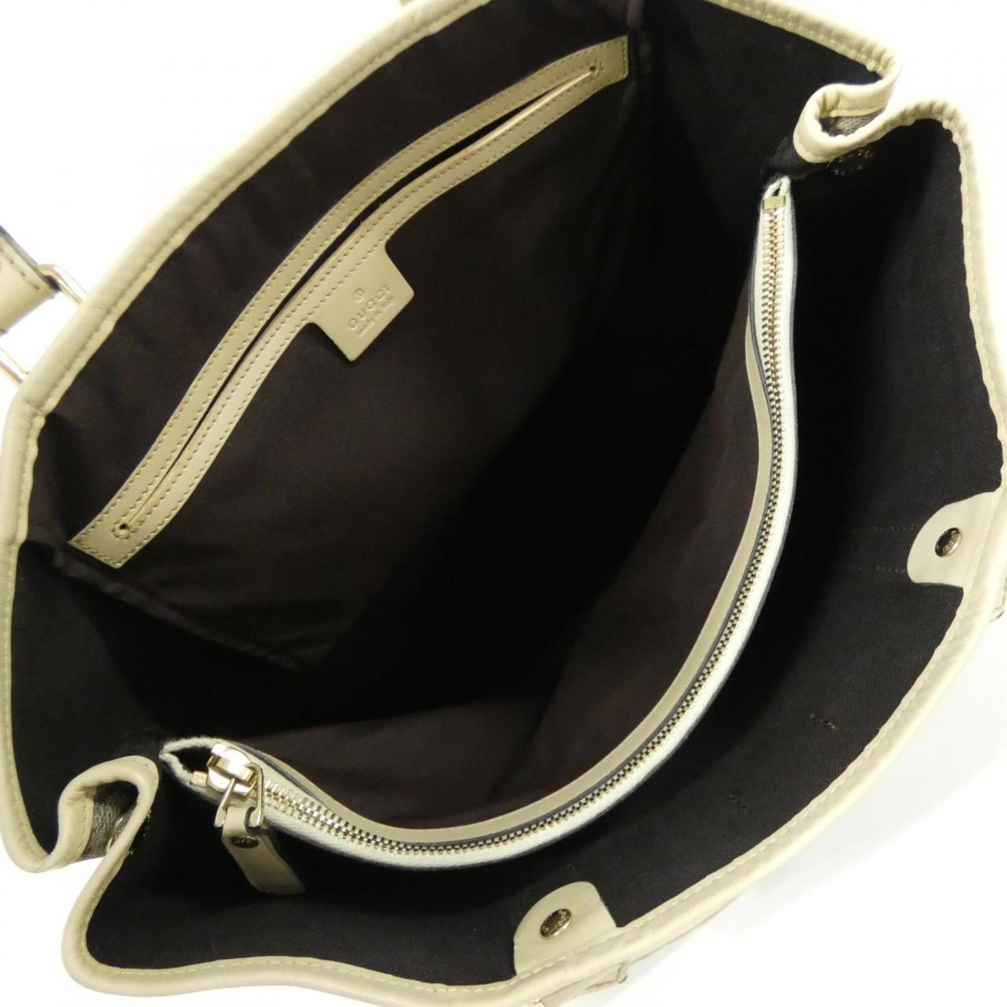 Gucci Beige Ivory Gg Plus Handbag (Pre-Owned)