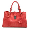 Bottega Veneta Intrecciato Red Color Leather Tote Bag (Pre-Owned)