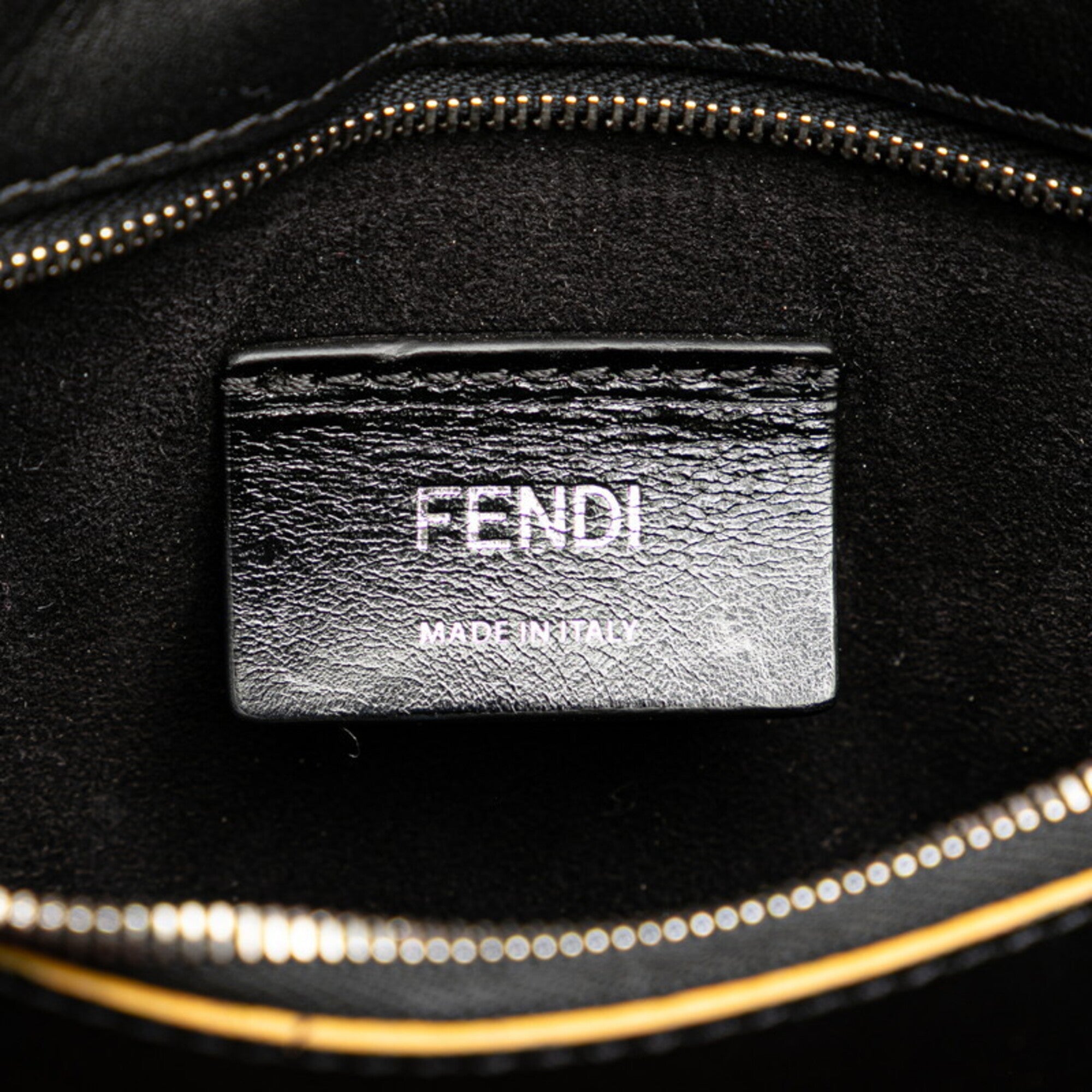 Fendi Navy Wool Leather Handbag Tote Bag (Pre-Owned)