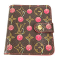 Louis Vuitton Brown Red Color Monogram Canvas Wallet (Bi-Fold) (Pre-Owned)
