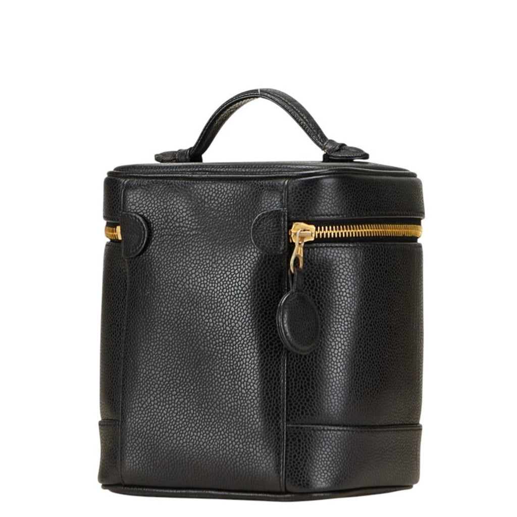 Chanel Black Grained Calfskin Pouch Vanity Bag (Pre-Owned)