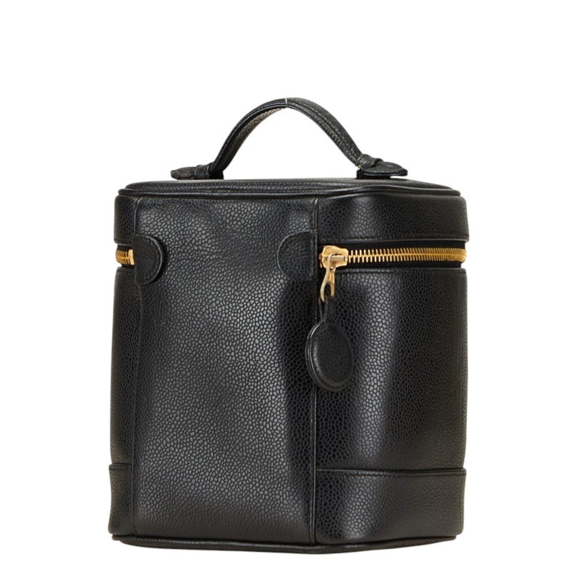 Chanel Black Grained Calfskin Pouch Vanity Bag (Pre-Owned)
