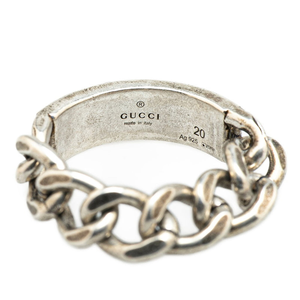 Gucci Silver Black Silver 925 Band Ring (Pre-Owned)
