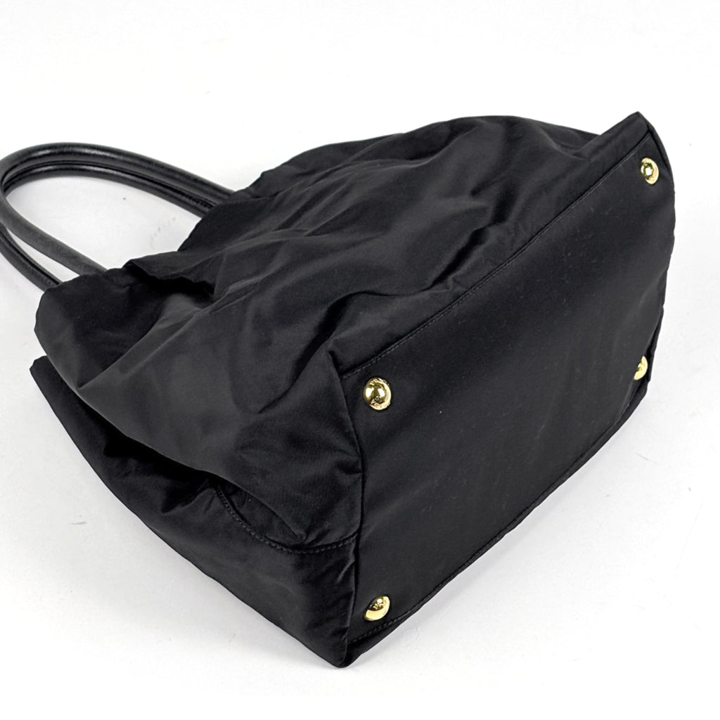 Prada Black Leather Handbag Tote Bag (Pre-Owned)