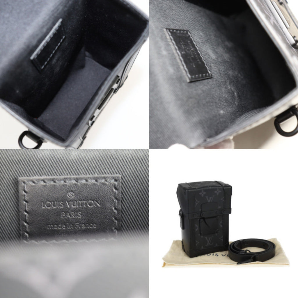 Louis Vuitton Black Gray Leather Pochette Pouch Shoulder Bag (Pre-Owned)