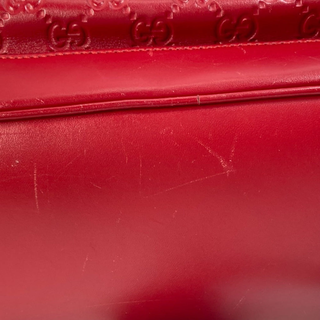 Gucci Red Color Leather Backpack (Pre-Owned)