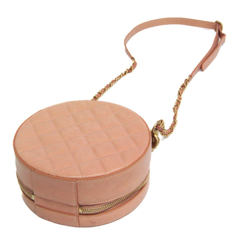 Chanel Round As Earth Crossbody Bag Glazed Calfskin Pink Leather Shoulder Bag Bag (Pre-Owned)