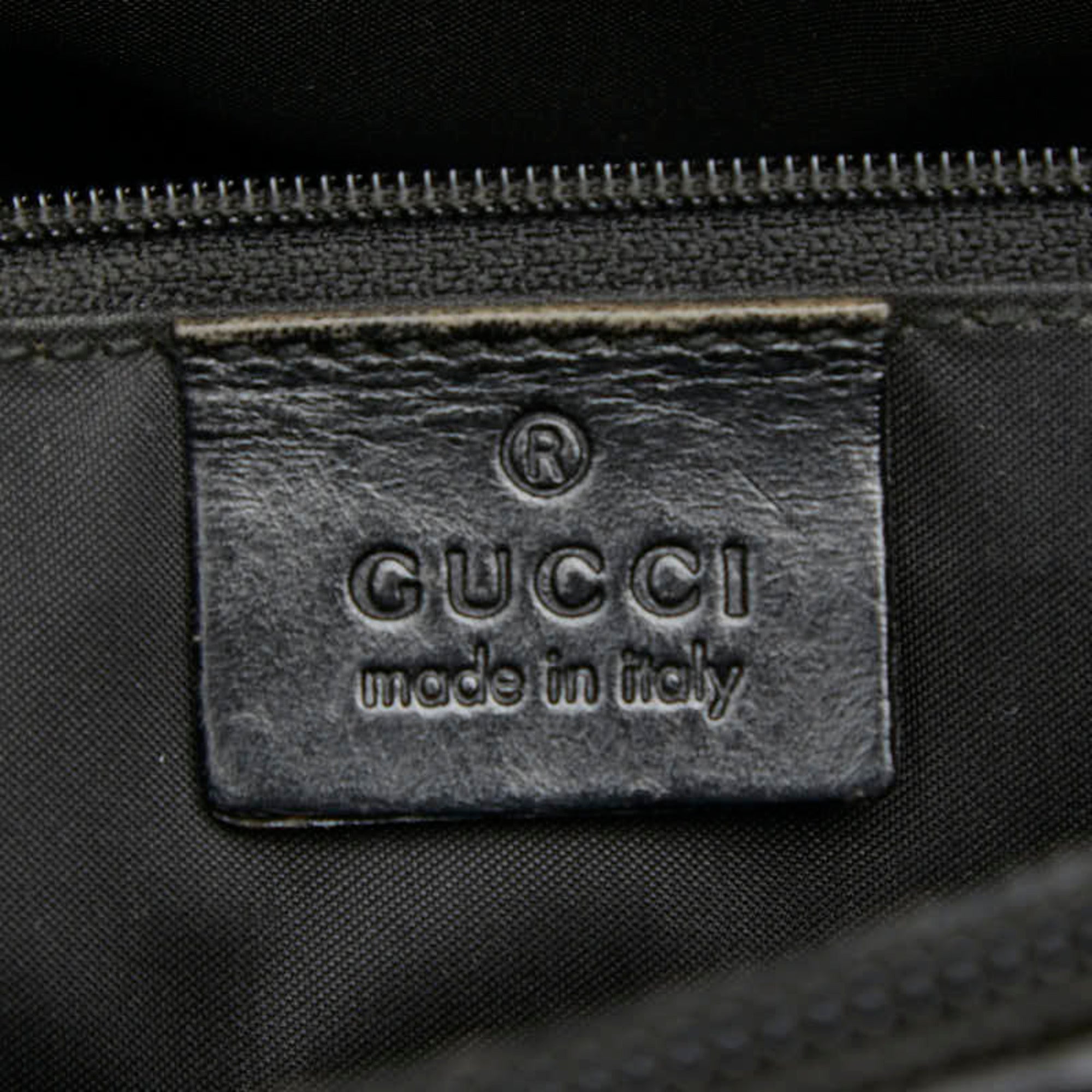 Gucci Bamboo Beige Black Canvas Handbag Tote Bag (Pre-Owned)