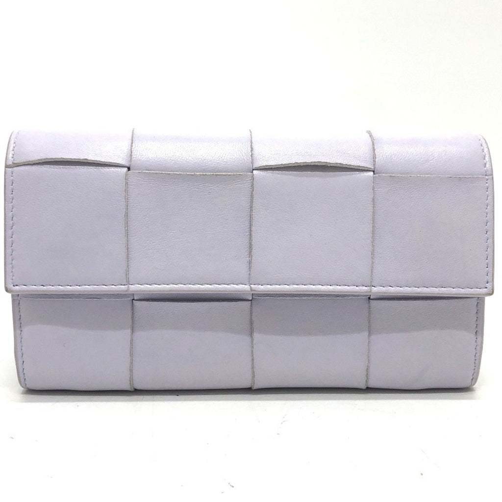 Bottega Veneta Purple Leather Long Wallet (Bi-Fold) (Pre-Owned)