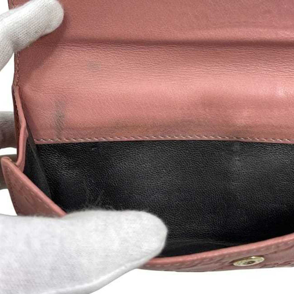 Gucci Pink Leather Long Wallet (Bi-Fold) (Pre-Owned)