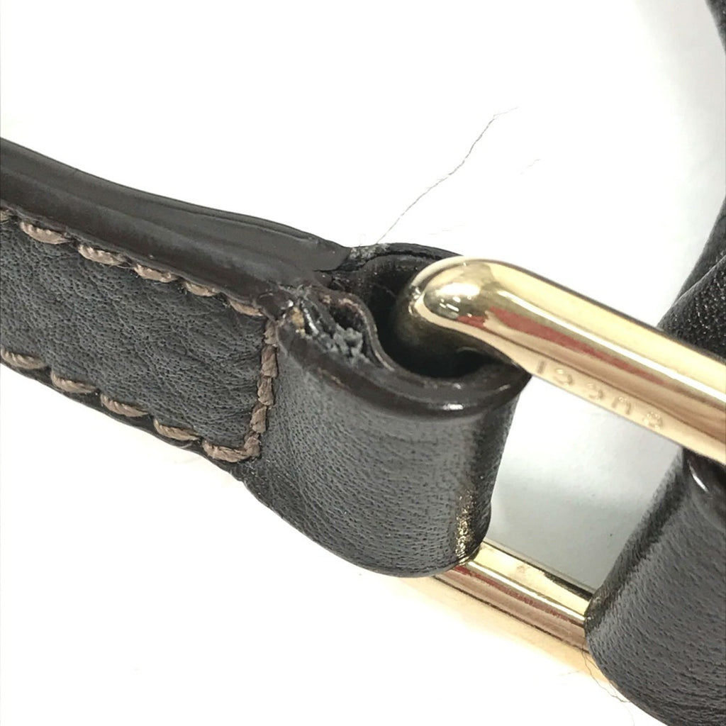 Gucci Dark Brown Leather Pochette Shoulder Bag (Pre-Owned)
