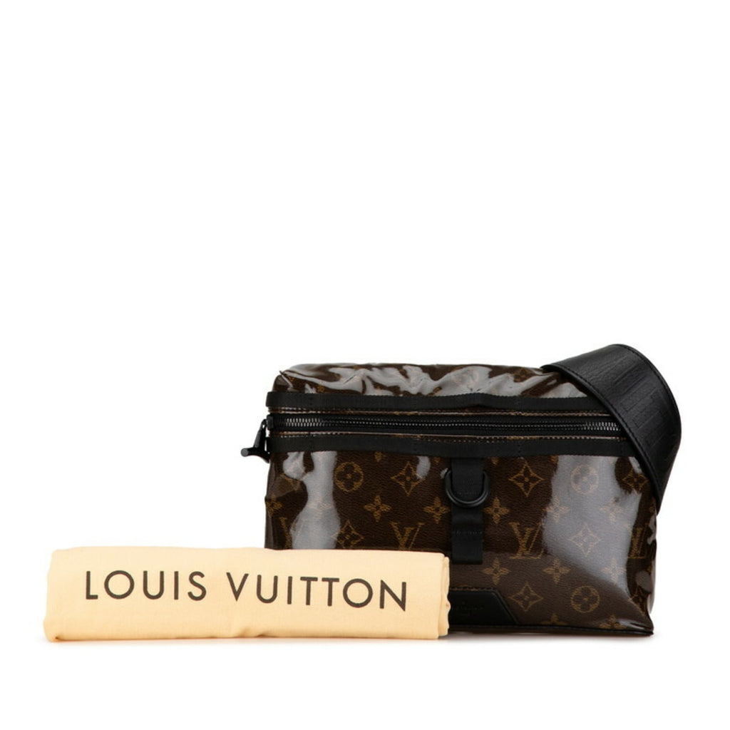 Louis Vuitton Black Brown Vinyl Leather Shoulder Bag (Pre-Owned)