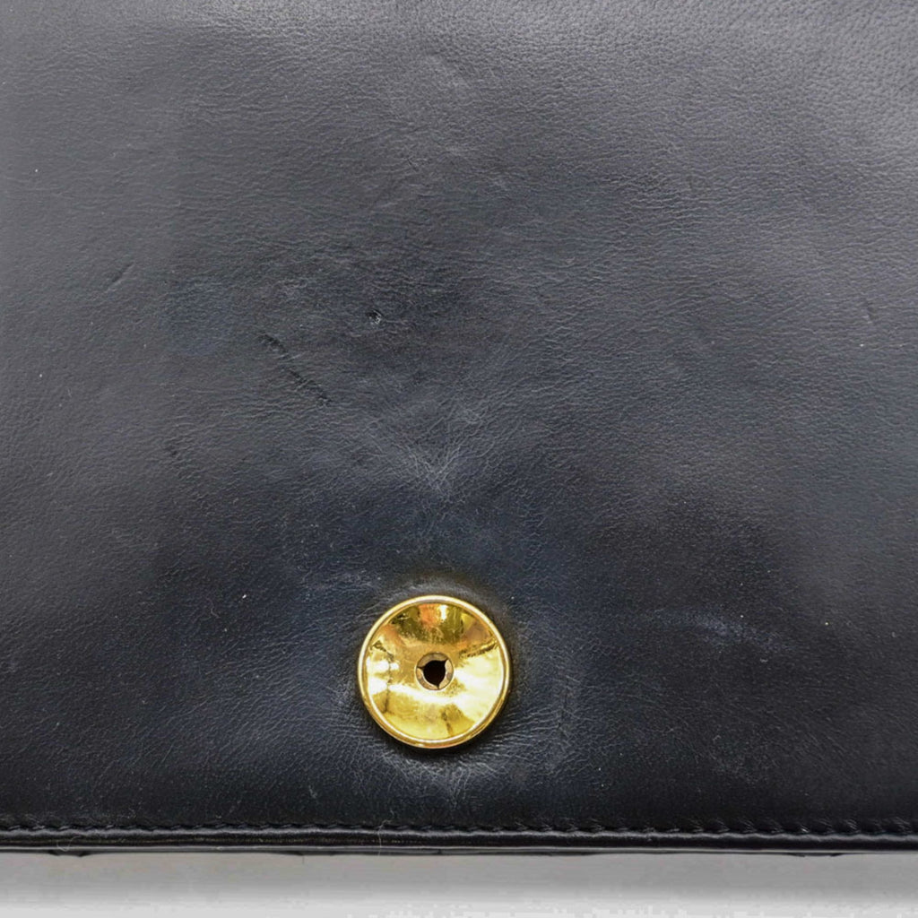 Chanel Black Leather Clutch Bag Shoulder Bag (Pre-Owned)