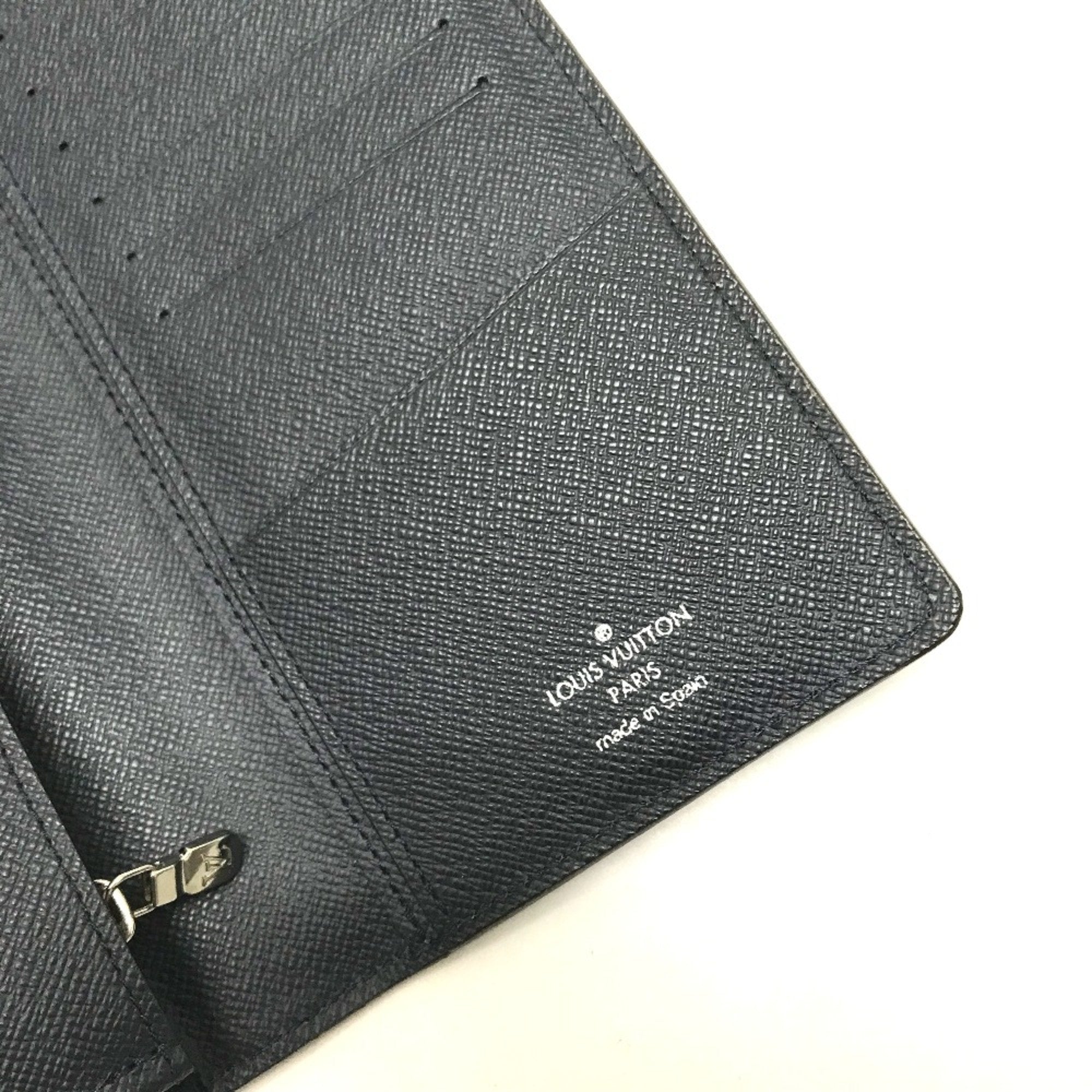 Louis Vuitton Navy Leather Long Wallet (Bi-Fold) (Pre-Owned)