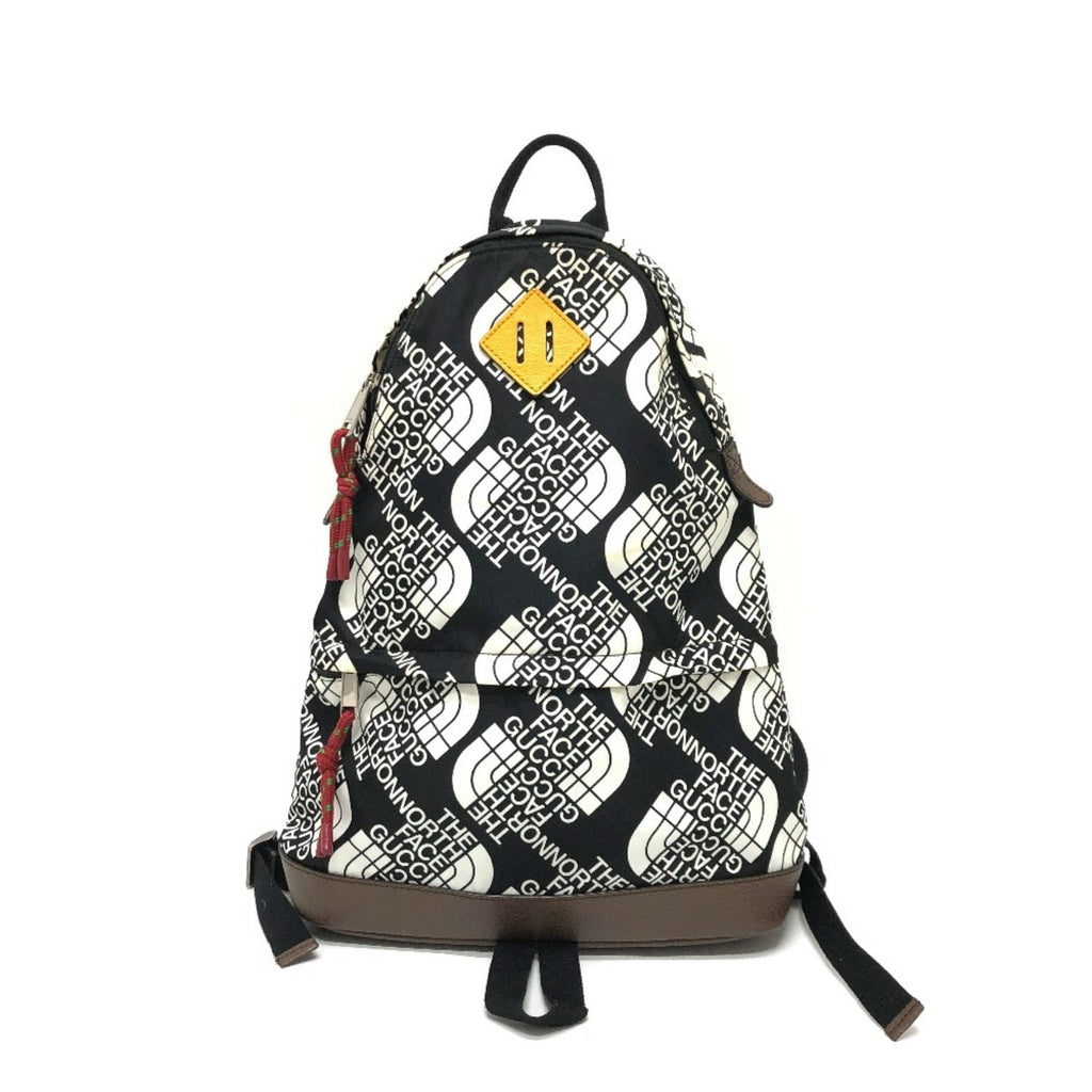 Gucci Black Brown White Nylon Leather Backpack (Pre-Owned)