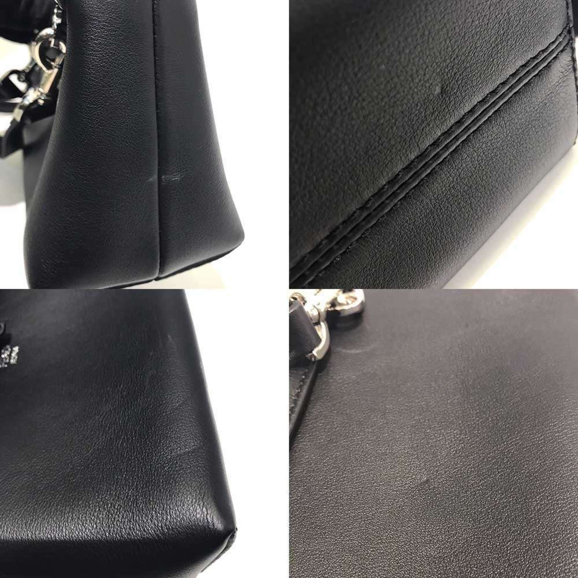 Fendi Black Leather Handbag Shoulder Bag (Pre-Owned)