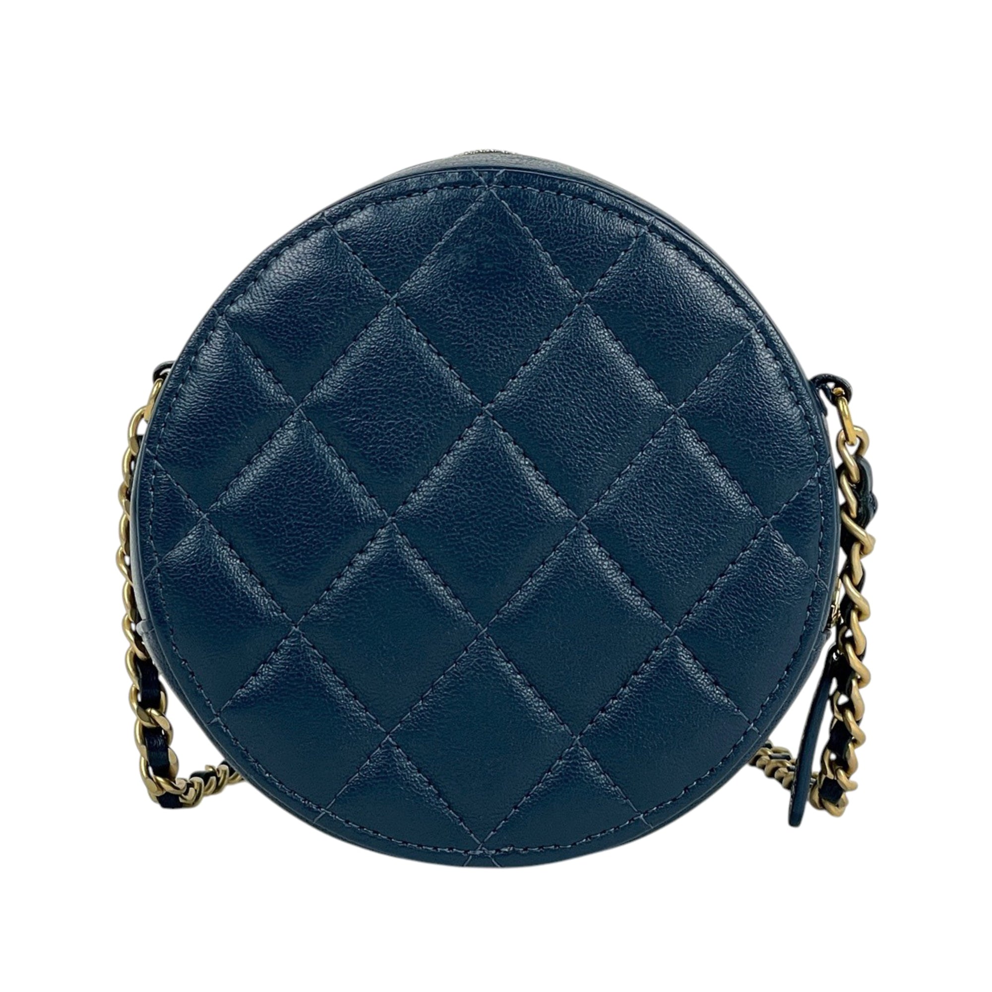 Chanel Blue Leather Shoulder Bag (Pre-Owned)
