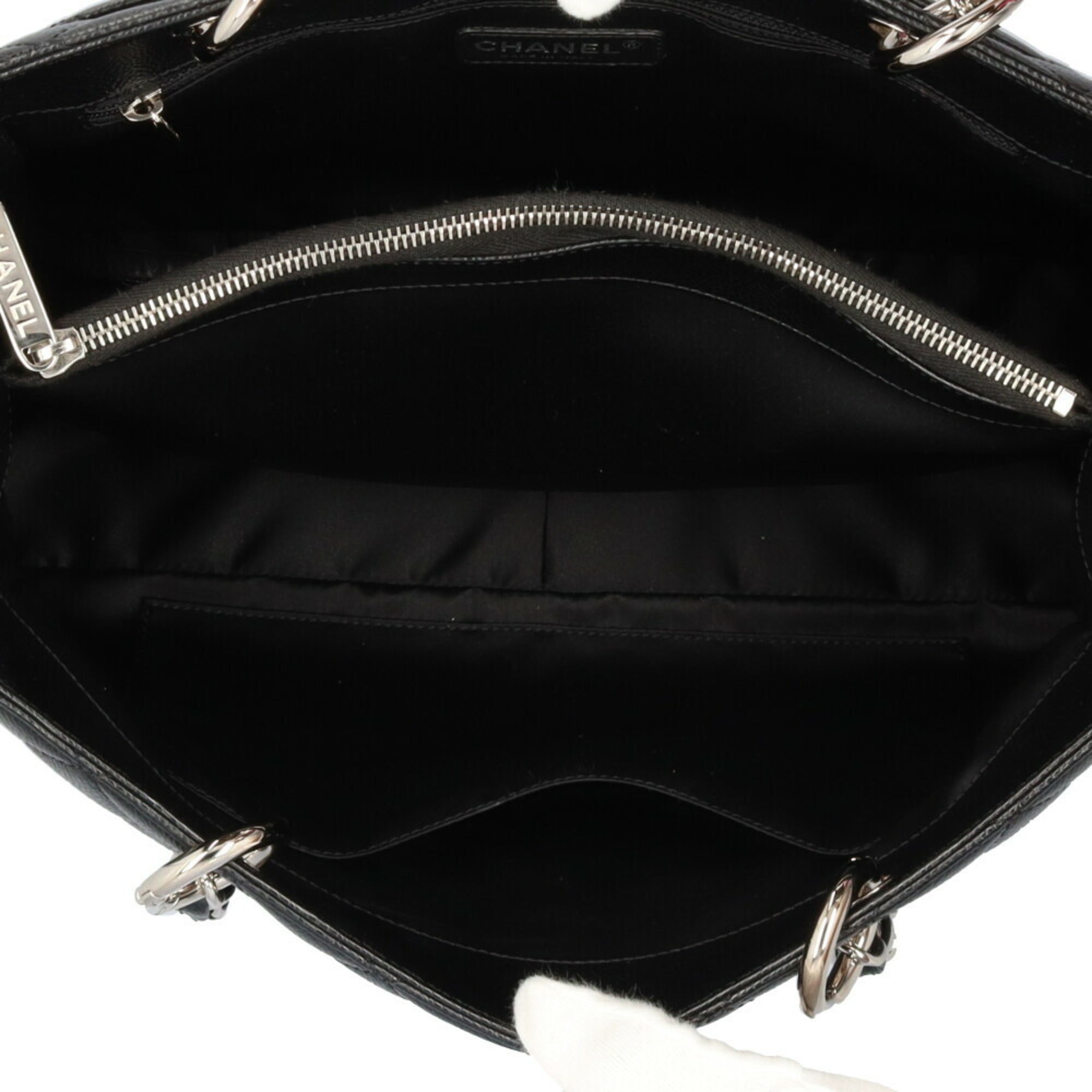 Chanel Black Caviar Leather Tote Bag (Pre-Owned)
