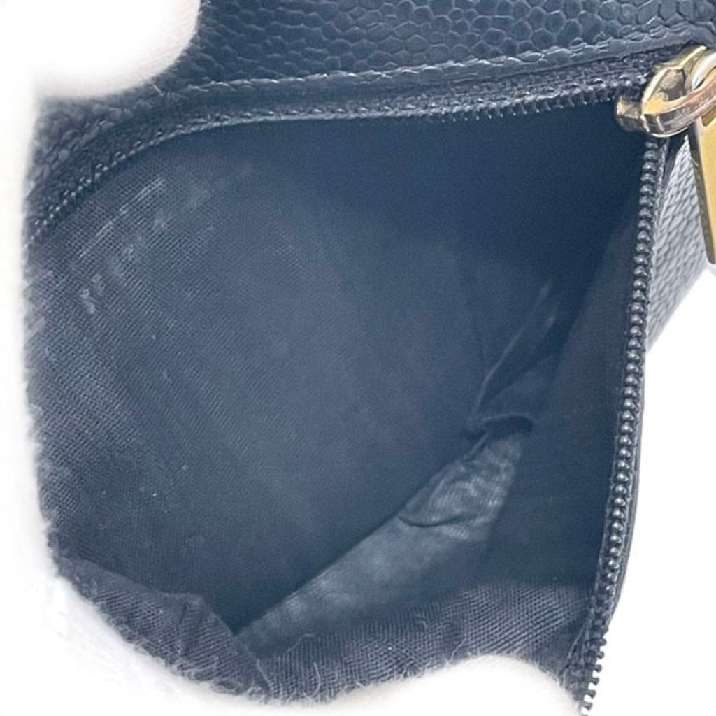 Chanel Black Grained Calfskin Wallet (Tri-Fold) (Pre-Owned)