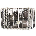 Chanel Black Silver Leather Shoulder Bag (Pre-Owned)
