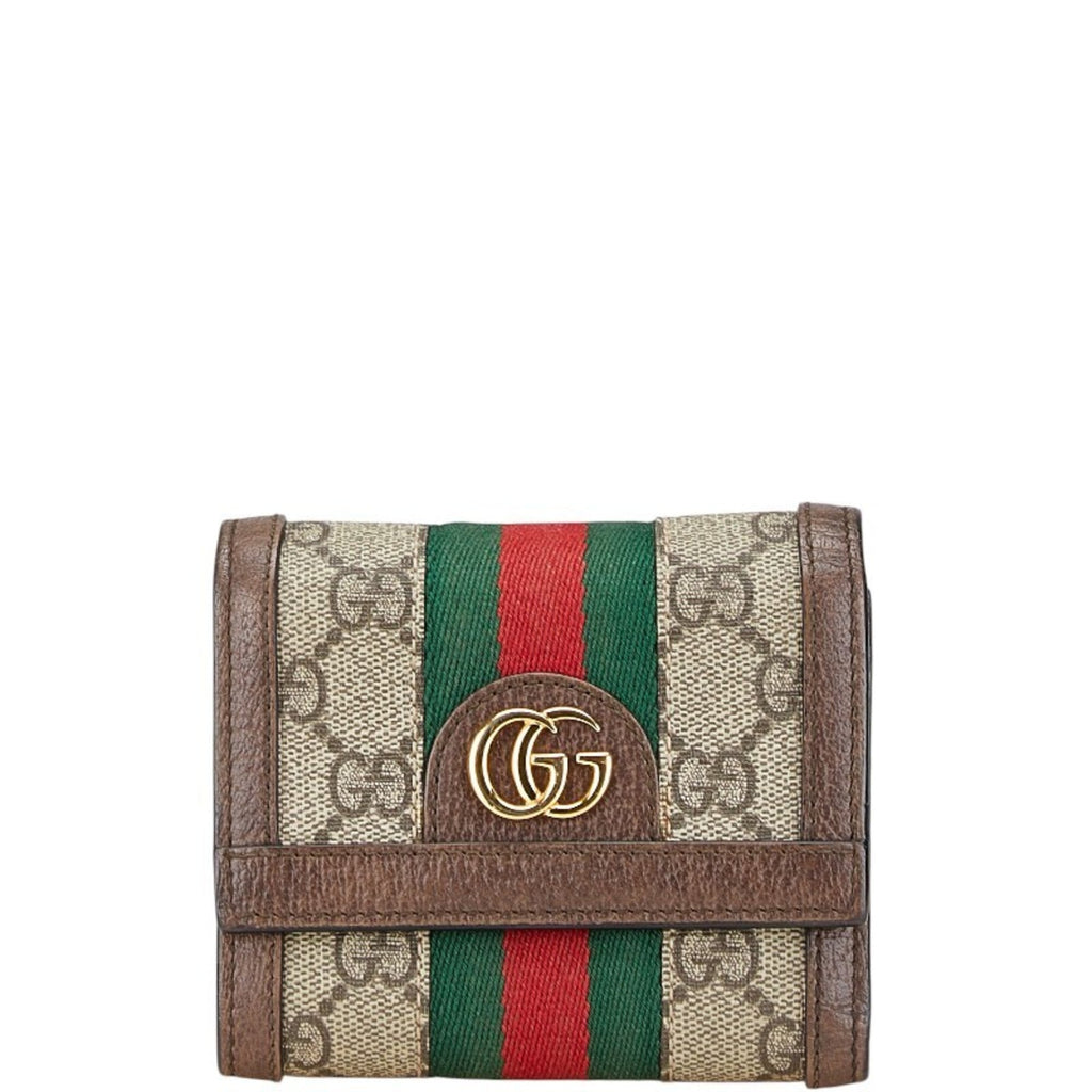 Gucci Brown Pvc Leather Wallet (Tri-Fold) (Pre-Owned)