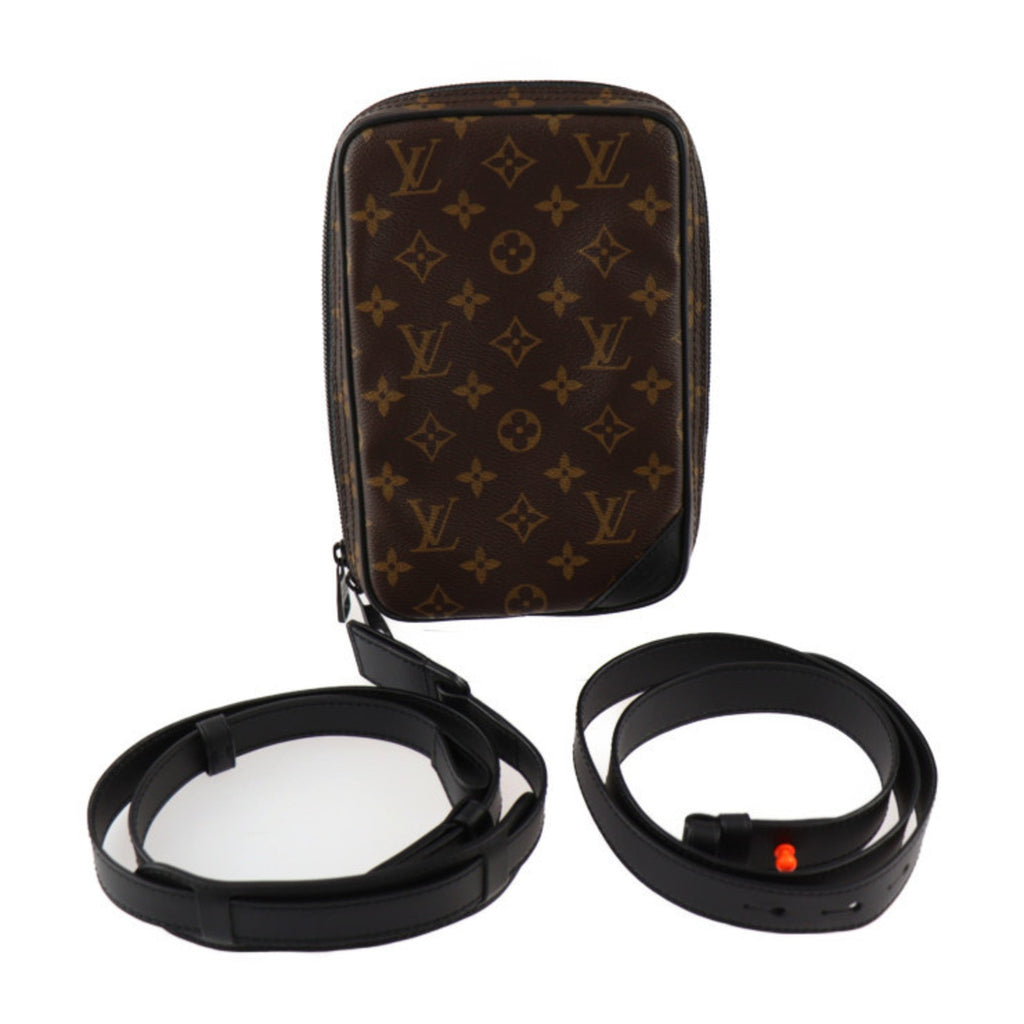 Louis Vuitton Black Brown Monogram Monogram Leather Shoulder Bag Sling Bag (Pre-Owned)