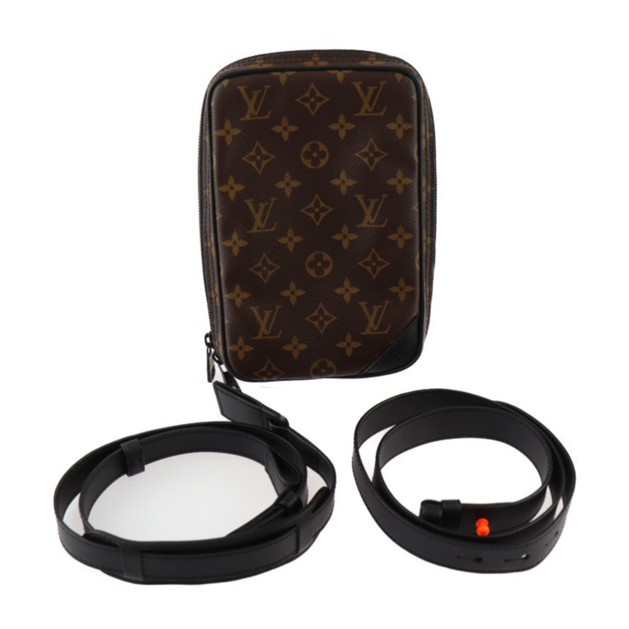 Louis Vuitton Black Brown Monogram Monogram Leather Shoulder Bag Sling Bag (Pre-Owned)
