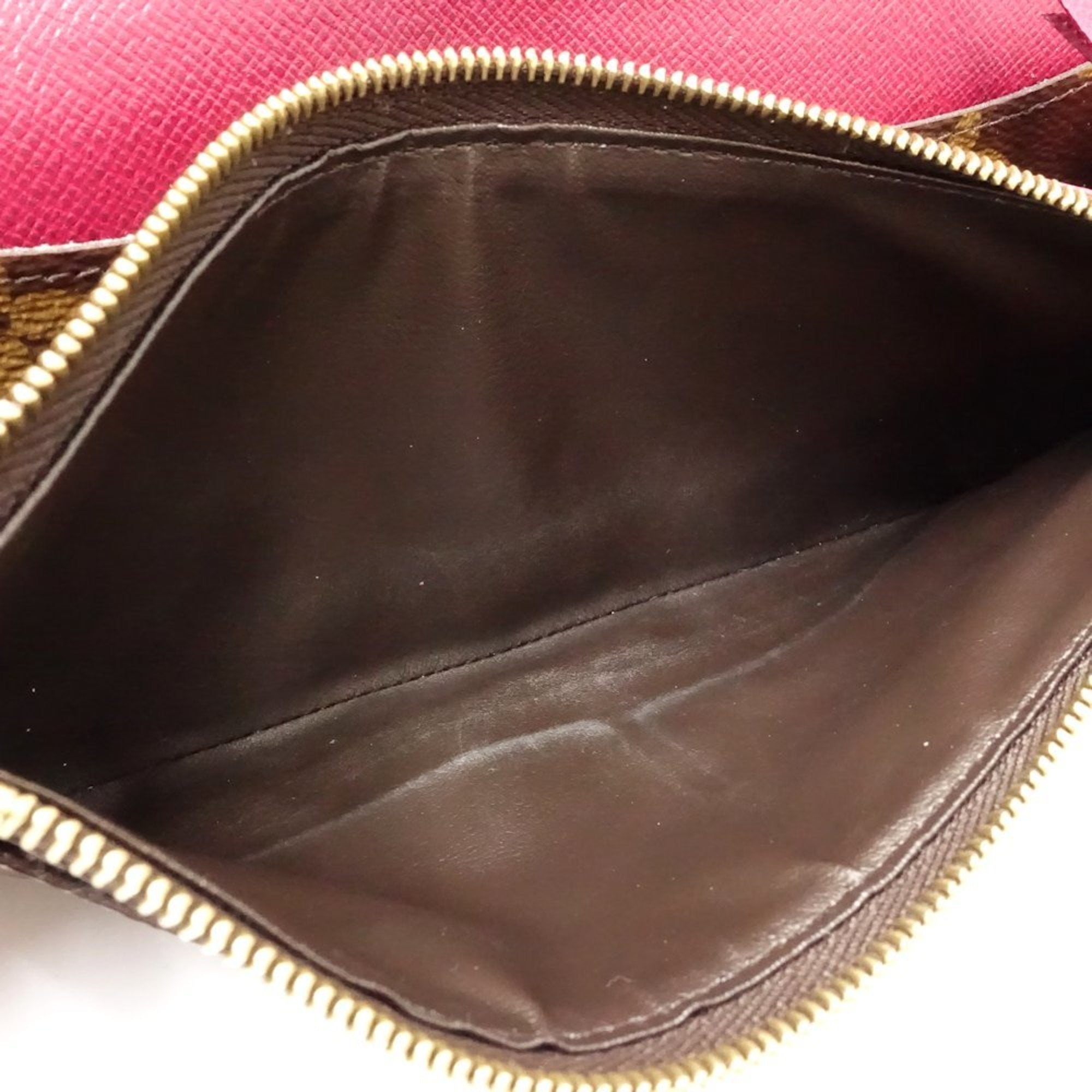Louis Vuitton Brown Fuchsia Canvas Long Wallet (Bi-Fold) (Pre-Owned)