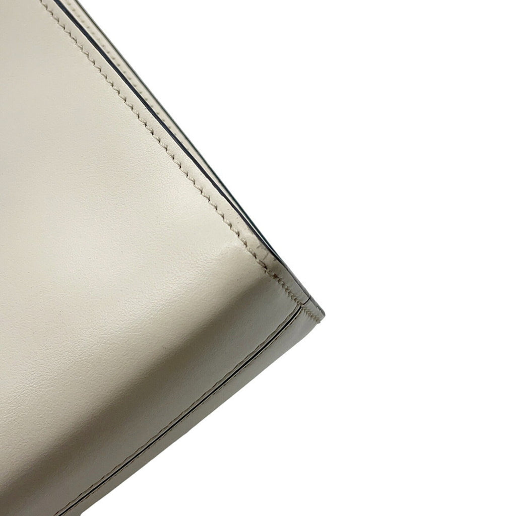Prada White Leather Handbag Shoulder Bag (Pre-Owned)