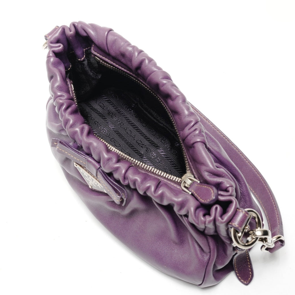 Prada Purple Leather Shoulder Bag (Pre-Owned)