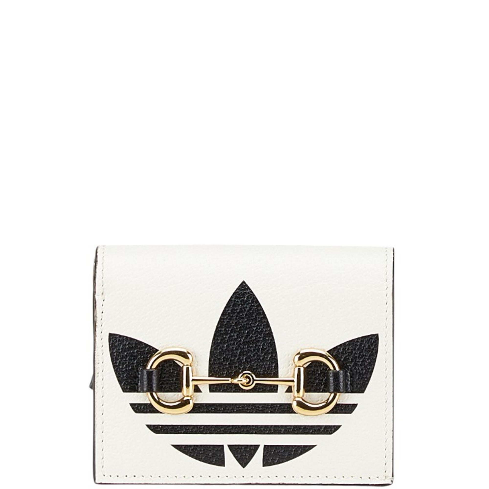 Gucci Black White Leather Chain/Shoulder Wallet (Pre-Owned)