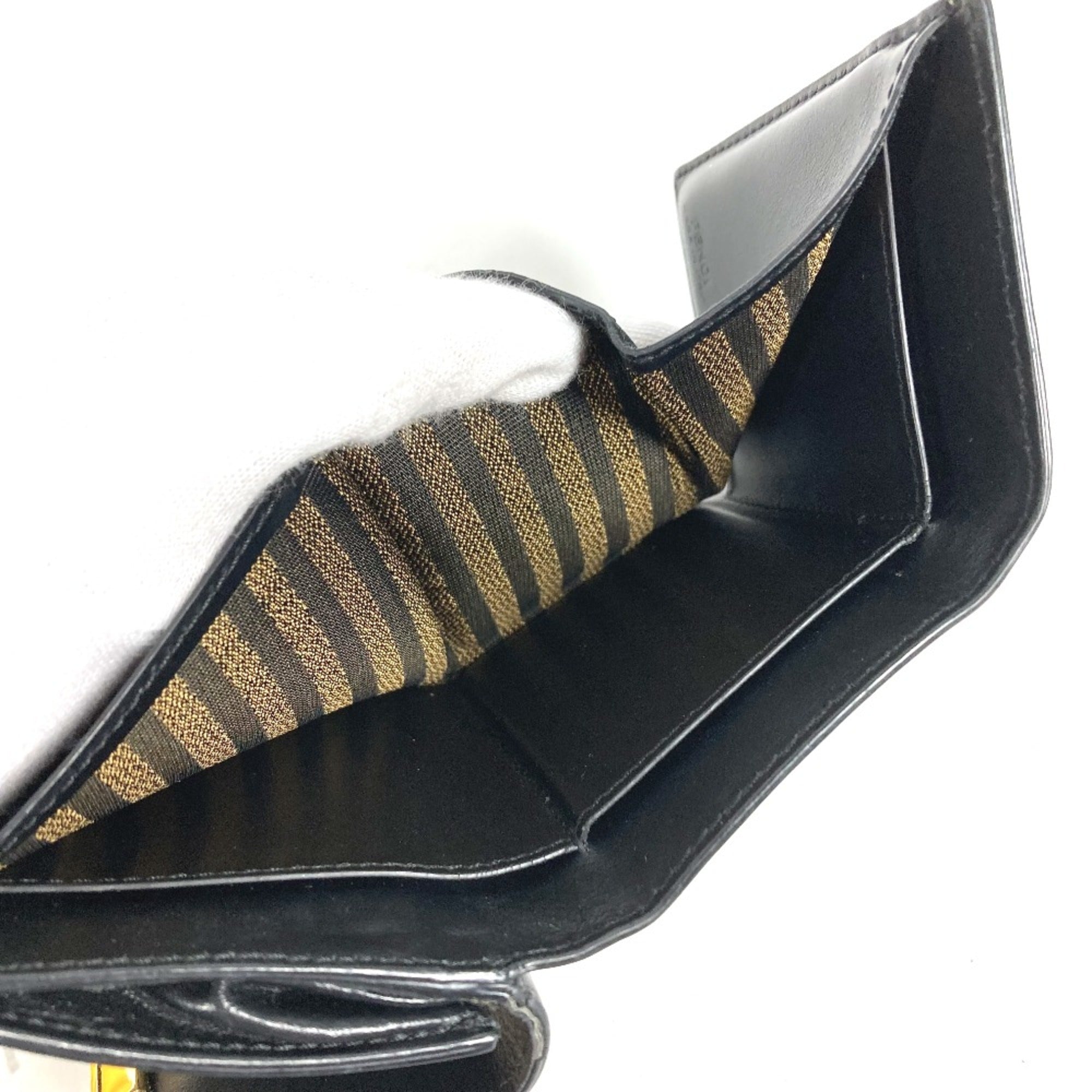 Fendi Black Leather Wallet (Tri-Fold) (Pre-Owned)
