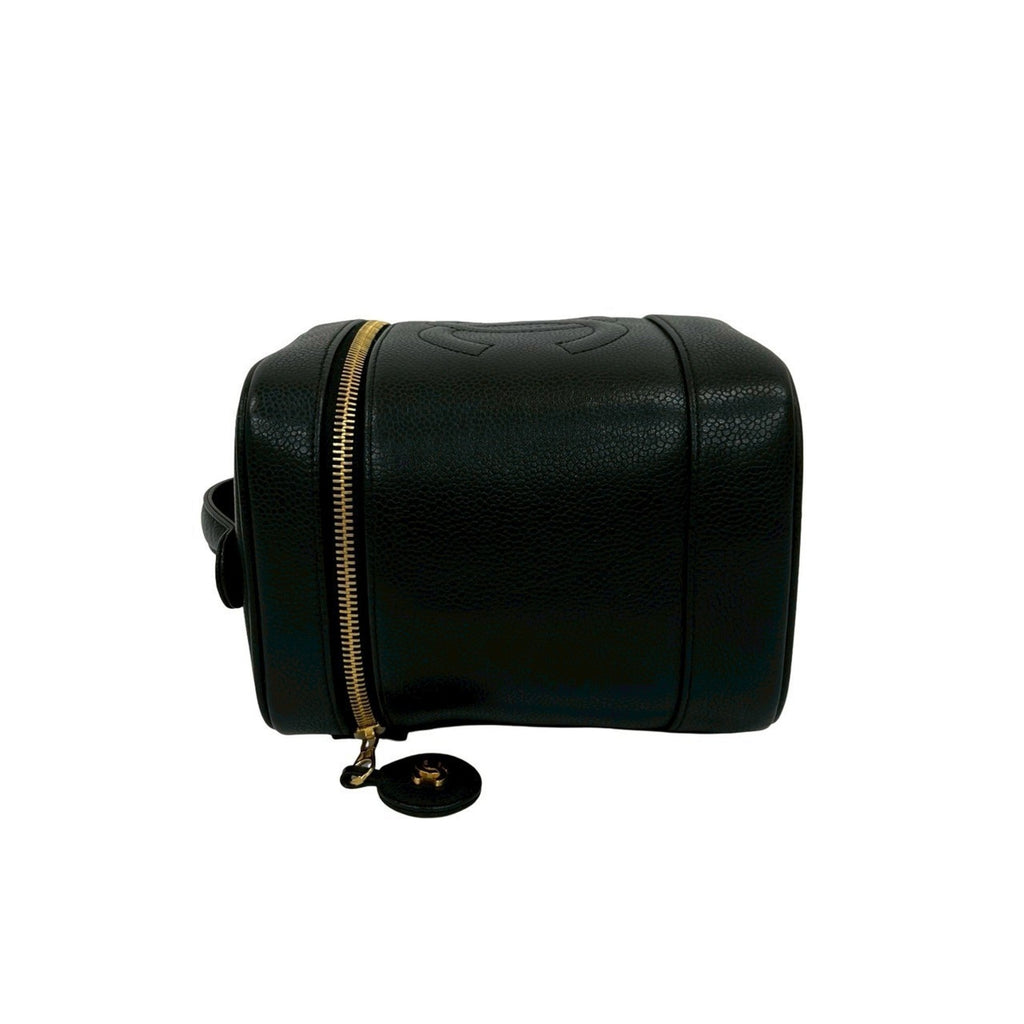 Chanel Black Grained Calfskin Handbag Vanity Bag (Pre-Owned)