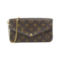 Louis Vuitton Marron Coated Canvas Pochette Shoulder Bag (Pre-Owned)