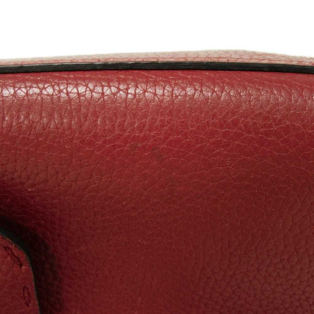 Gucci Gg Marmont Red Color Leather Handbag Shoulder Bag (Pre-Owned)