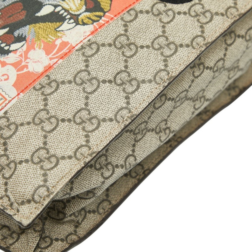 Gucci Beige Multi-Color Pvc Leather Shoulder Bag Tote Bag (Pre-Owned)