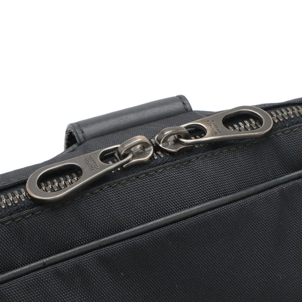 Bottega Veneta Black Nylon Canvas Leather Shoulder Bag Sling Bag (Pre-Owned)