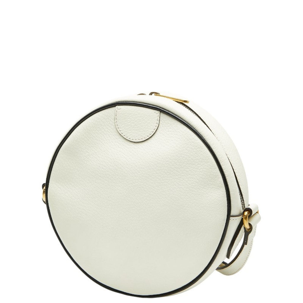 Gucci Black White Leather Shoulder Bag (Pre-Owned)