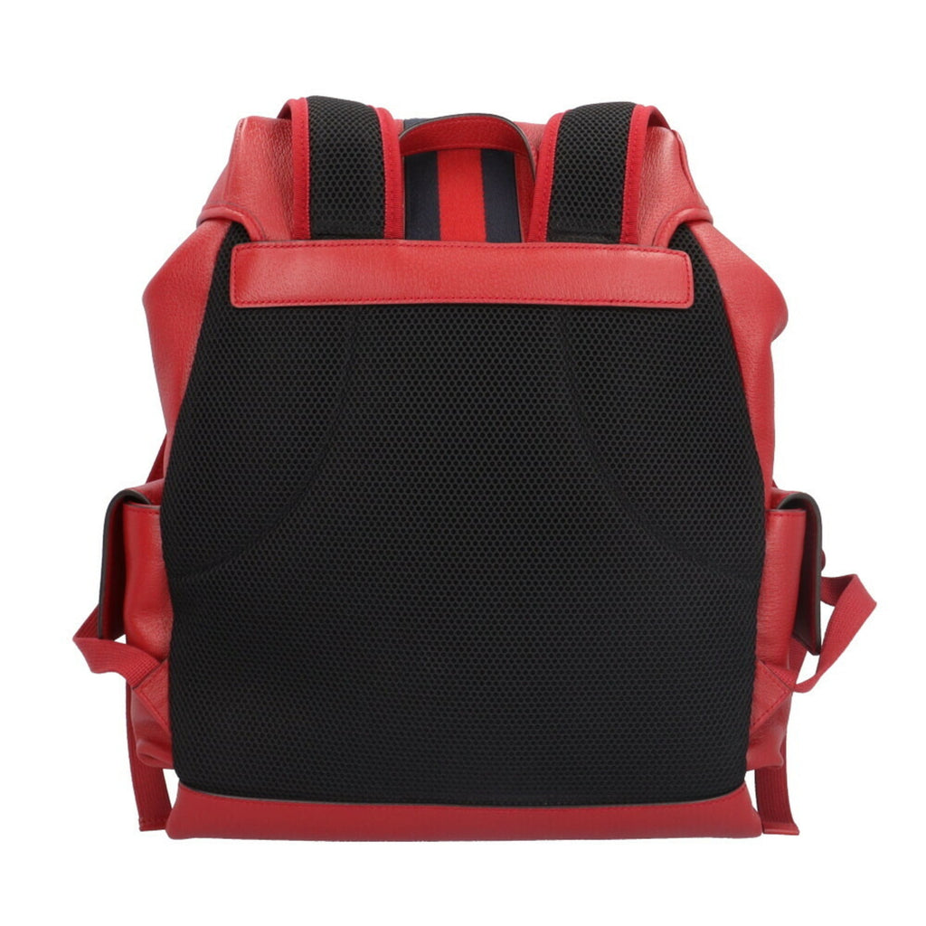 Gucci Navy Red Color Leather Backpack (Pre-Owned)