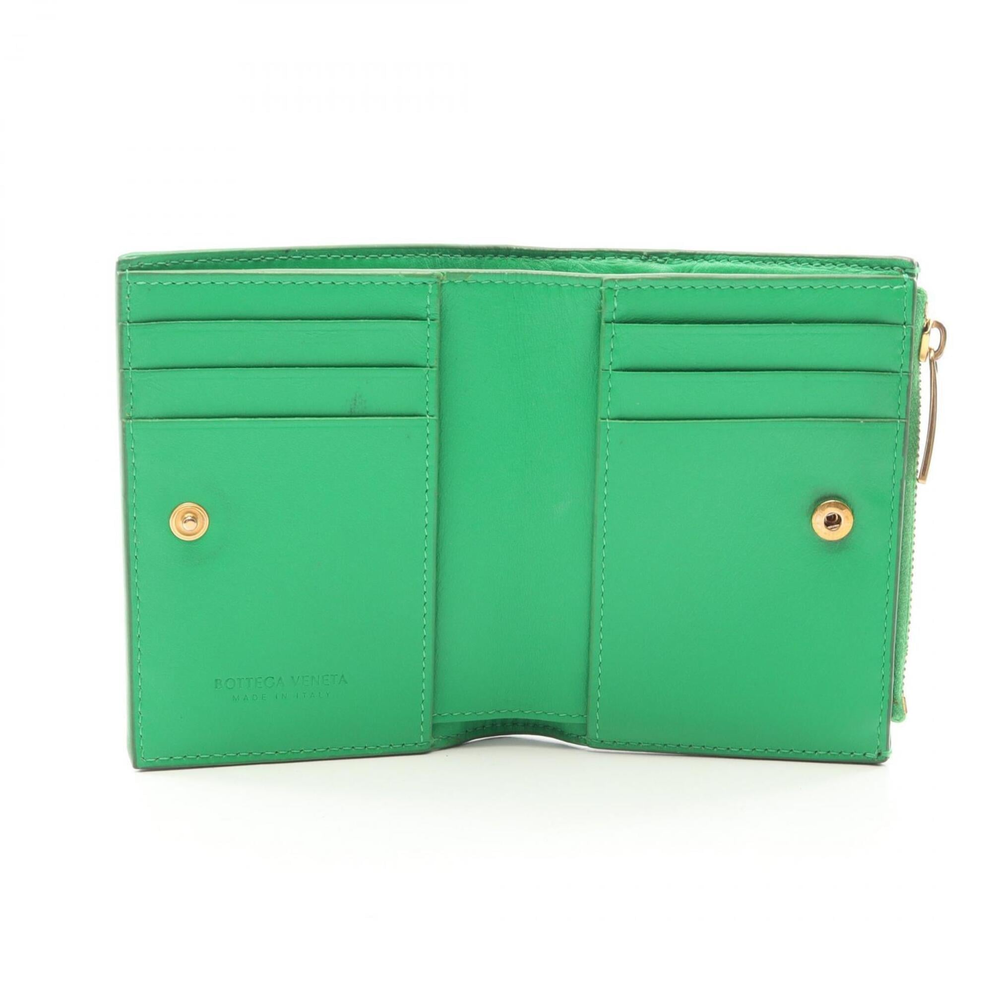 Bottega Veneta Green Leather Wallet (Bi-Fold) (Pre-Owned)